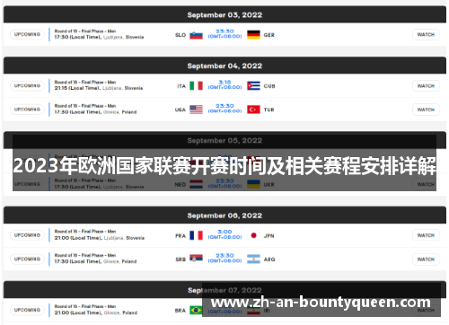 2023年欧洲国家联赛开赛时间及相关赛程安排详解 2023年欧洲国家联赛开赛时间及相关赛程安排详解